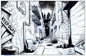 Black And White Comic Art Style Comic Art Background Alleyway By Https Www Deviantart Com Robertmarzullo On Deviantart Comic Book Background Comic Book Art Style Comic Book Drawing