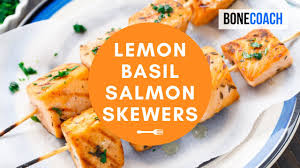 Lemon Basil Salmon Skewers