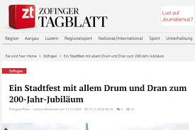Sie erscheint seit dem 1. Schweizerischer Zofingerverein Artikel Im Zofinger Tagblatt Zum Zofingerfest 2019