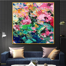 Turn your home, office, or studio into an art gallery, minus the snooty factor. Abstract Flower Paintings For Living Room Wall Oil Painting Canvas Handmade Vintage Wall Art Canvas Cuadros Modernos For Bedroom Painting Calligraphy Aliexpress