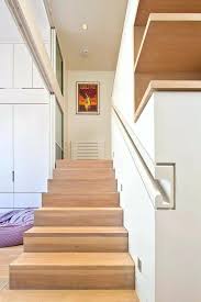 Wall Mounted Stair Railing Handrail Idea Staircase Modern With White Oak Treads Built In Storage Contemporary R Staircase Design Stairs Design Staircase