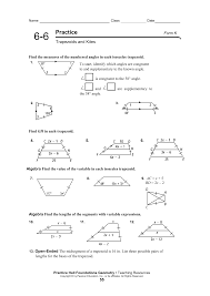 Some of the worksheets displayed are 6 properties of trapezoids, geometry work name kites and trapezoids period, 6 properties of parallelograms, properties of trapezoids and kites, performance based learning and assessment task properties, area of trapezoids, sj area rectangles triangles. 6 6 Practice Ws
