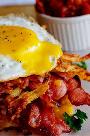 Potato Rosti Bacon Egg Stacks With Tomato Relish Simply Delicious Recipe Tomato Relish Recipes Healthy Breakfast Recipes