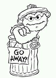 He has a green body, no visible nose, and lives in a trash can. Oscar The Grouch Coloring Page Coloring Home