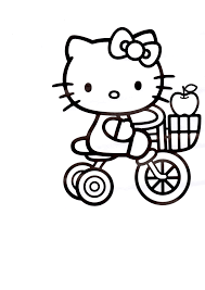 Pode colorir a hello kitty doutora. Desenho De Hello Kitty No Triciclo Para Colorir E Imprimir