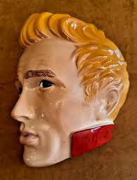 VINTAGE JAMES DEAN Ceramic Bust Clay Art San Francisco 1986 1987