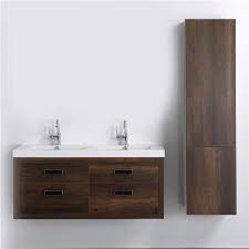 Whether you're dealing with a small space or you prefer a modern aesthetic, floating vanities are a popular choice for bathroom makeovers. Streamline 48 In Brown Double Sink Floating Bathroom Vanity With Glossy White Top And 1 Side Cabinet Rona