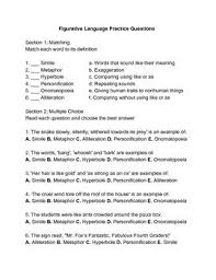 Figurative Language Quiz Matching Multiple Choice Reading Comprehension Language Quiz Figurative Language Reading Comprehension