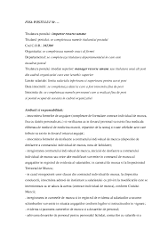 Consulta continutul actualizat la zi valabil in 2021 al codului muncii. Doc Fisa Postului Onutza Oana Academia Edu