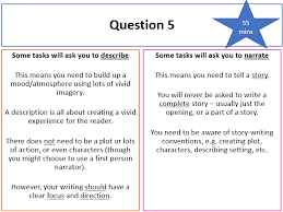 What is question 5 about? Ks4 English Language Revision Okehampton College
