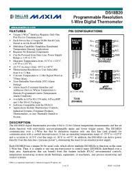 You can use one sensor or multiple sensors on the same data line because you can identify each sensor by its unique address. Ds18b20 Datasheet Pdf Dallas Semiconductor Maxim Integrated