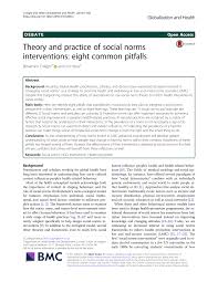 Pdf Theory And Practice Of Social Norms Interventions Eight Common Pitfalls