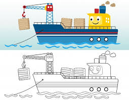 El transporte marítimo también apoya la actividad turística. Ilustracion Vectorial Con Transporte Maritimo Divertido Vector Premium