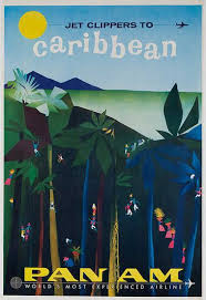 Pan Am Jet Clipper To Caribbean 1960 S Ad Vintage Airline Posters Travel Posters Vintage Airlines