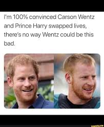 Just had a revelation that prince harry and carson wentz are literally the same human. I M 100 Convinced Carson Wentz And Prince Harry Swapped Lives There S No Way Wentz Could Be This Bad Ifunny