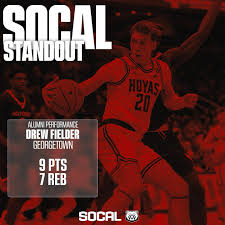 SoCal Academy Alumni Spotlight 🔦 Drew Fielder Georgetown 8 points, 6  rebounds, 3 assists @drewmfielder @georgetownhoops Juslin Bodo High Point 9  points, 7 rebounds, 1 block @bodojuslin @hpu_mbb Jaxon Kohler Michigan St