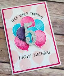 Birthday Card For 5 Year Old Boy Look Whose Turning 5 A Birthday Card Made With Stampin Up Uk Supplies Feeling Crafty Card Making Birthday Stampin Up Birthday Cards Girl Birthday Cards