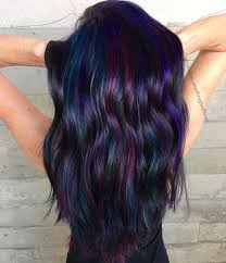 Black And Rainbow Hair Color Oilslickhair Instagram Photos And Videos Hair Styles Oil Slick Hair Rainbow Hair Color