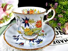 The japanese started producing these from the late 1800s through the 1950s. Paragon Tea Cup And Saucer Oriental Series Ming Floral Baby Blue Teacup Circa 1950s Vintage English Bone China Paragon Tea Cup Bone China Tea Cups Tea Cups