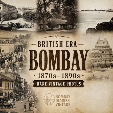 Step back into British-era Bombay through these rare photographs from the 1870s–1890s. From the bustling streets of Bhuleshwar and the grand buildings around Horniman Circle to the serene coastline of Colaba and