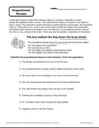 Learn and exercise on preposition for elementary grade 4. Preposition Worksheet Prepositional Phrases