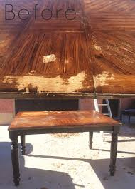 The table is 42d x 84l x 30h x and is $3,950. Dining Room Table Makeover Refinishing A Wood Veneer Table Stacy Risenmay
