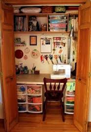 Fixer upper's joanna gaines installed a large vintage sideboard with extra storage in this dining room and filled it with craft supplies. Craft Closet Sewing Room Design Small Sewing Space Small Craft Rooms