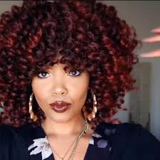 People might argue against blonde hair on black women but everyone knows burgundy hair and african american women go well together. Amazon Com N T Short Ombre Afro Kinky Curly Wig Burgundy Full Curly Wine Red Synthetic Hair Wigs For Black Women Holiday Gifts Beauty