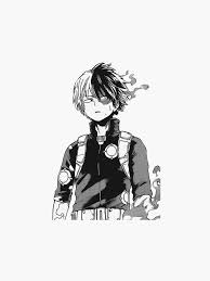 Black And White Manga Stickers Todoroki Shouto Sticker By Nicknackie In 2020 My Hero Academia Memes My Hero Cute Drawings