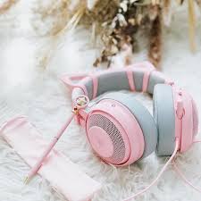 Razer Kraken Pro V2 Oval Ear Cushions Analog Gaming Headset Razer Kraken Pro V2 Cute Headphones Pink Games Gamer Girl