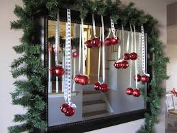 Love This Idea Hanging Decorations In Front Of Or On A Mirror I Put A Big Wreath On My Mirror An Christmas Mirror Christmas Entryway Christmas Bathroom Decor