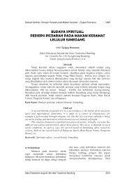 Mengingat banyak hikmah yang terkandung di dalamnya. Pdf Budaya Spiritual Persepsi Peziarah Pada Makam Keramat Lelulur Sumedang