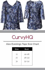 Alex Evenings Plus Size 475655 Blouse Knits Tees Alex