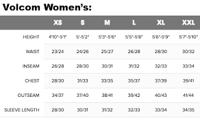 Volcom Womens Size Chart Related Keywords Suggestions