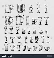 Vintage Vector Glass Set For Beer Wine Liquor For Pub Menu Or Bar Illustration Ad Sponsored Set Beer Glass Vint In 2020 Beer Illustration Glass Set Beer Glass