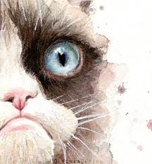 Grumpy Cat Watercolor Art Print Cat Painting Animal Etsy Watercolor Cat Watercolor Art Prints Grumpy Cat Art
