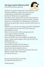 Der Igel Macht Winterschlaf Elkes Kindergeschichten Geschichten Fur Kinder Entspannungsgeschichten Fur Kinder Fantasiereisen Fur Kinder