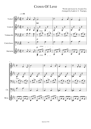 Crown decay 3d by ic fonts. Crown Of Love Sheet Music For Violin Cello Contrabass Marimba Mixed Quintet Download And Print In Pdf Or Midi Free Sheet Music Musescore Com