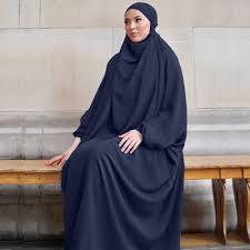 Fashion Ramadan Eid Prayer Garment Abayas Muslim Long Khimar Hijab Scarf  Dubai Turkey Abaya Jilbab Loose Robe Islam Women Niqab Hijabs-Dark Blue @  Best Price Online | Jumia Egypt