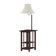 Led floor lamp with end table and usb charging port, modern bedside nightstand lighting, attached side table with shelves for living room, bedroom, guest room, walnut. Better Homes Gardens End Table Floor Lamp Espresso Walmart Com Walmart Com