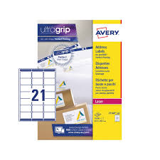 Check spelling or type a new query. Avery Ultragrip Laser Address Labels Quickpeel 63 5x38 1mm 21 Per Sheet White 10500 Pack L7160 500