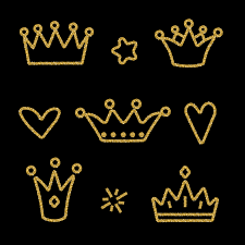 Free black and gold background. Gold Crown Set Isolated On Black Background Download Free Vectors Clipart Graphics Vector Art