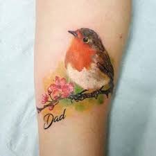 Japanese tattoo design of robin in katakana with a red eternity seal and the kanji for my life. Top 91 Best Robin Tattoo Ideas 2021 Inspiration Guide
