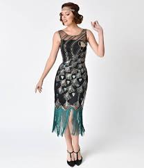 1920s Black Green Beaded Antoinette Peacock Flapper With Images Flapper Dress 1920s Fashion Vintage 20s Dresses