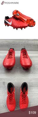 Nike Tiempo Legend Vii Fg Soccer Cleats Size 9 Nike Tiempo Legend Vii Fg Soccer Cleats Men S Black Red Colorway Style 897753 617 Soccer Cleats Cleats Nike