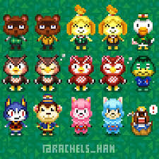 Pixelling Some Animal Crossing Npcs For My Pixel Ac Town Drawn In Pixaki App Pixelart An Hama Beads Animals Animal Crossing Perler Bead Art