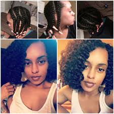 Get a little creative with your illusion braids and try out a fun, twisted hairstyle like this one. Braid Out On Transitioning Hair Protective Style For Relaxed To Natural Hair Transitioning Hairstyles Braid Out Natural Hair Hair Styles