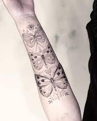 Butterfly Fine Black Line Tattoo Nhanna Scott Tattoo Nhannascott On Instagram Evolving D Tattoos Inspirational Tattoos Traditional Butterfly Tattoo