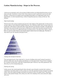 carton manufacturing steps in the process