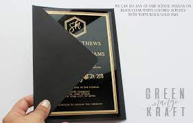Gold Black Acrylic Wedding Invitation Black Luxury Modern Etsy Invitation Mariage Mariage Art Deco Deco Mariage